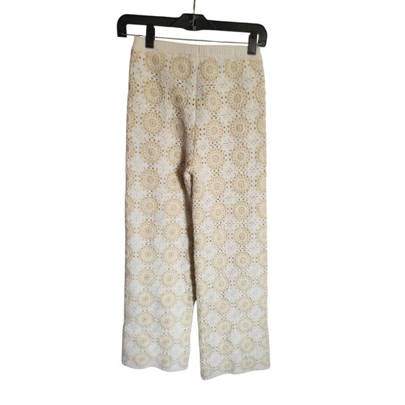 Zara  NWT Floral Crochet High Waist Trousers Girls Tall Size 12 - Picture 5 of 11